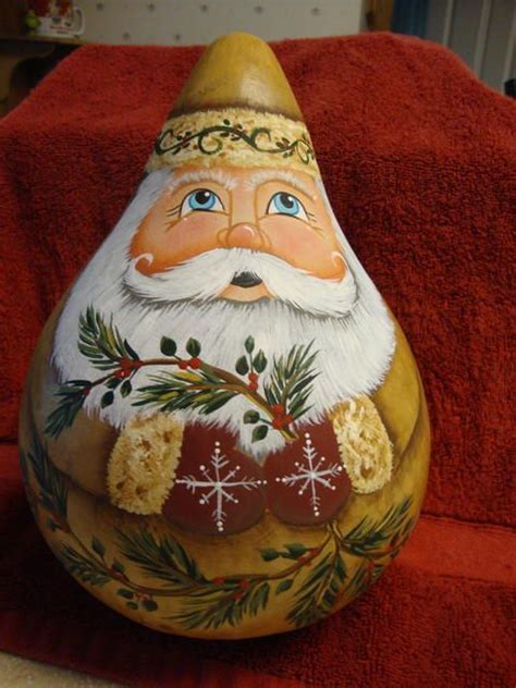 Gourd Santa Found On Toletownphoto Hand Painted Gourds Painted