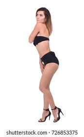 Nude Brunette Full Body Black Costume Stock Photo 726853375 Shutterstock