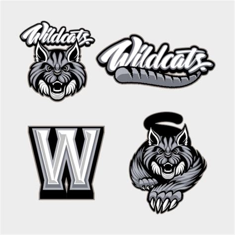 Premium Vector | Wildcat mascot logo set include logotype and wordmark