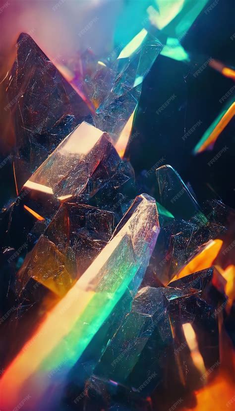 Premium Ai Image Glass Crystals And Prisms With Color Spectrum Rays Abstract Optic Effects