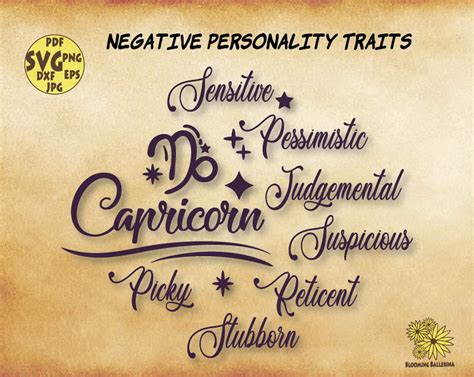 Capricorn Svg File Capricorn Positive and Negative - Etsy