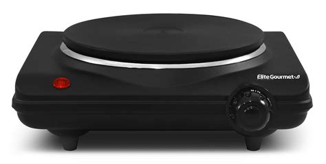 Elite Gourmet Countertop Single Cast Iron Burner Watts Black Electric Hot Plate