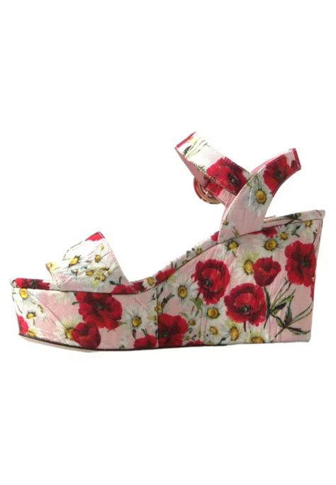 線上選購 Dolce And Gabbana Dolce And Gabbana Multicolor Floral Print Wedges