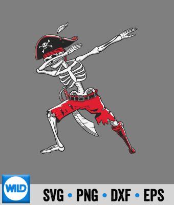 Halloween SVG Dabbing Skeleton Pirate Halloween Party Costume SVG