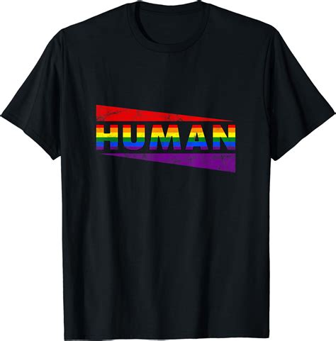 HUMAN Rainbow LGBT Flag Bi Lesbian Trans Gay Pride Month T Shirt Walmart