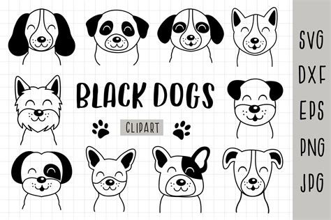 cute dogs clipart dog face svg graphic  nataka creative fabrica