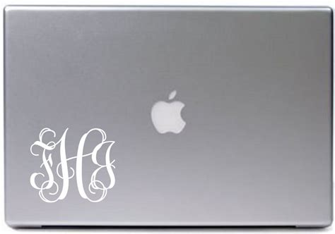 Custom Monogram Vinyl Macbook Stickers Mac Decal Apple Macbook Decals
