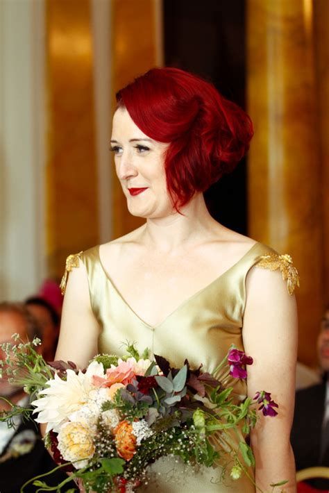 A Gold Wedding Dress For A Glamorous Vintage Inspired Walcot Hall