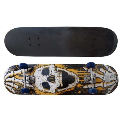 Скейтборд Skull 79х20 см, PVC колеса | Зебра