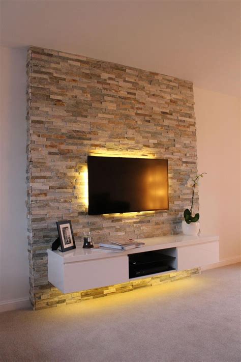 Stone Accent Wall With Tv Decoomo