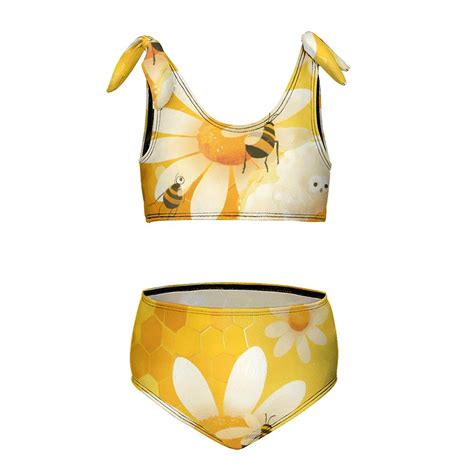 Bee Daisy Flower Girl S Piece Bikini Set Beach Sport Swimsuit Swimwear Y Cm Walmart