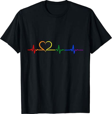 Gay Pride Herzschlag EKG Regenbogen Herz CSD LGBT T Shirt T Shirt Verkauft Von Haiti Ivory Nadal