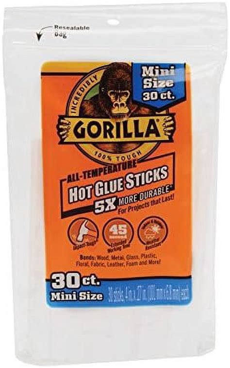 Gorilla Mini High Strength Hot Glue Sticks All Temperature Pc Walmart