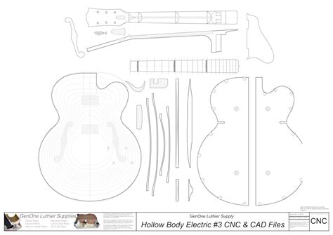 Hollow Body Electric Guitar 3 2d Cnc Files Genone Luthier Services