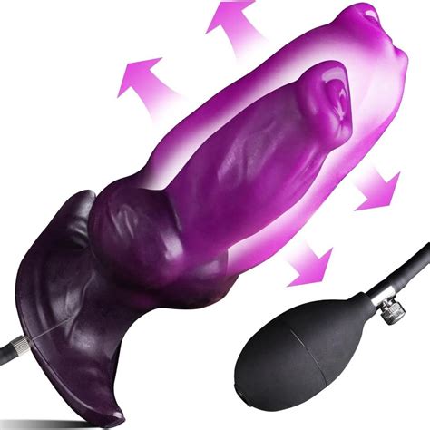 Purple Silicone Inflatable Anal Dildo Q CHASTITYGO