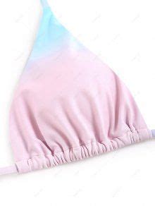 ZAFUL Ombre Halter Floss Bikini Swimwear In LIGHT PINK ZAFUL