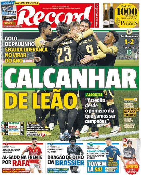 Capa Jornal Record Dezembro Capasjornais Pt