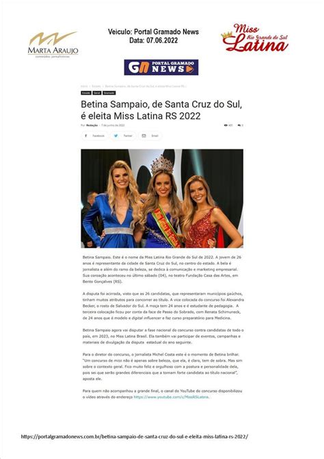 Пин от пользователя Marta Araujo Repórter на доске Miss RS Latina