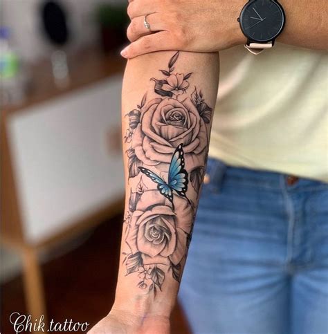 Butterfly And Roses Tattoo Tattoo Ideas And Inspiration Chik Tattoo