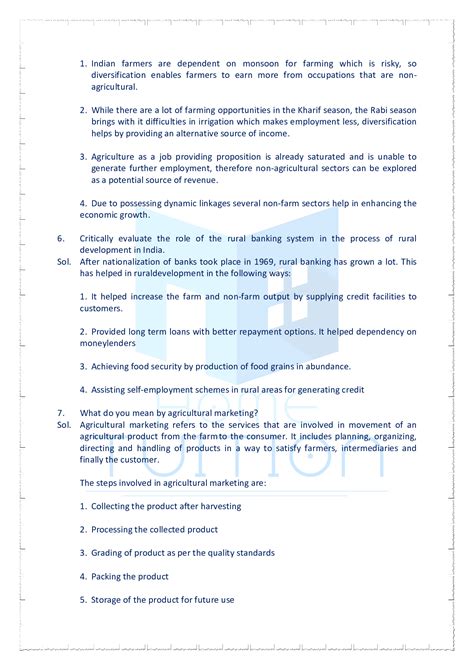 NCERT Solutions For Class 11 Economics Chapter 6 Rural Development