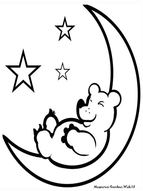 Mewarnai Bulan Bintang Mewarnai Gambar Bulan Menggambar Bulan Buku Images