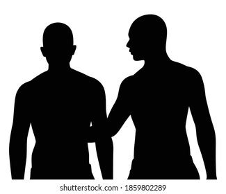 Gay Lover Couple Silhouette Vector On Stock Vector Royalty Free 1859802289 Shutterstock