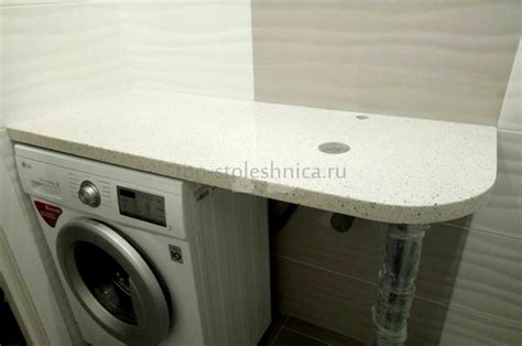 Столешницы над стиральной машиной в ванную комнату из искусственного камня