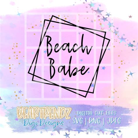 Beach Babe Svg Summer Svg Geometric Svg Jpeg Png Files For Etsy