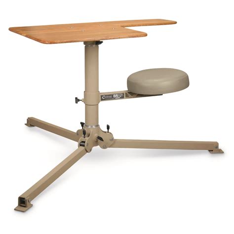 Caldwell Br Pivot Shooting Bench With Butcher Block Top Sportsmans Guide