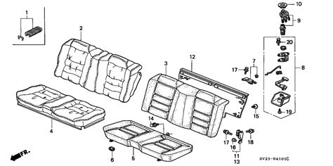 Honda Accord Coupe Pad Rr Seat Back Molding Body Rear Sv