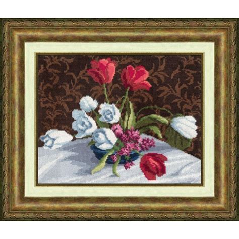 Набор для вышивания Золотое Руно, Белые тюльпаны, М-005 - купить с ...