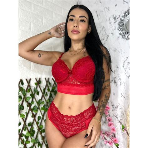 Conjunto Langerie De Renda Luxo Sheyla Lingerie Bojo Shopee Brasil
