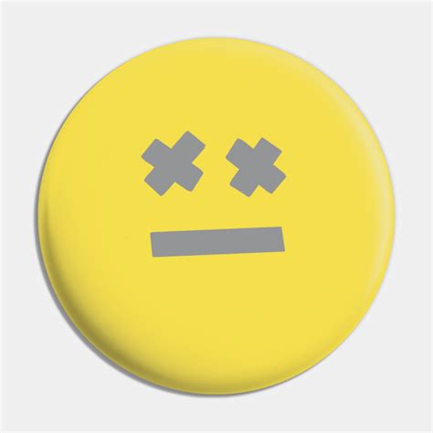 Neutral Smiley Face X Eyes Face Pin Teepublic