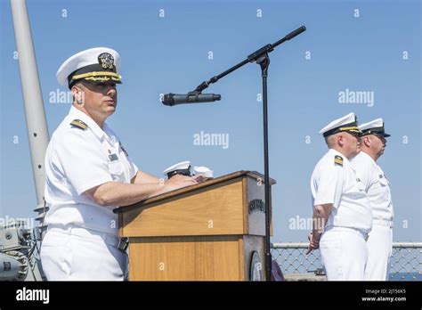 Us Navy Cmdr Tadd Gorman The Commanding Officer Of The Guided