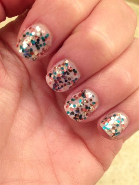 Glamorous Nude Shellac Party Nails