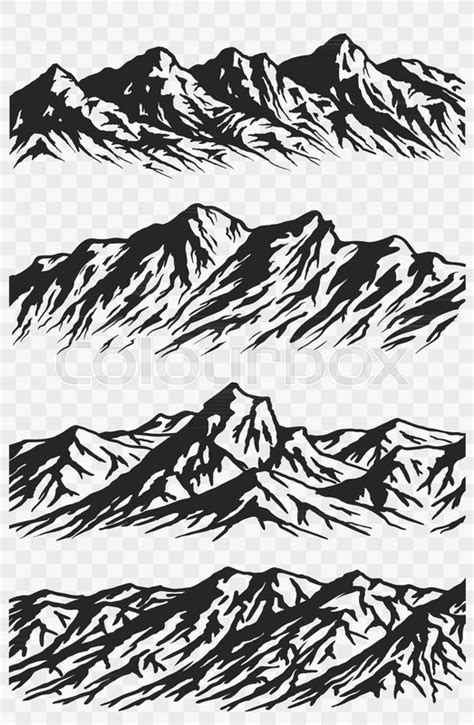 Mountain Range Silhouette Vector At Collection Of