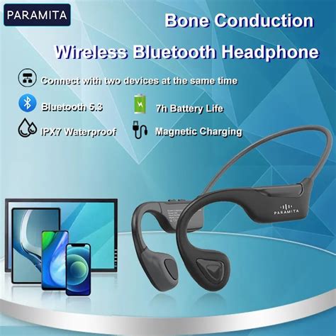 Paramita Real Conduction Wireless Bluetooth Headphone With Mic Bt