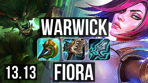 WARWICK Vs FIORA TOP Rank 4 Warwick 10 Solo Kills 1000 Games