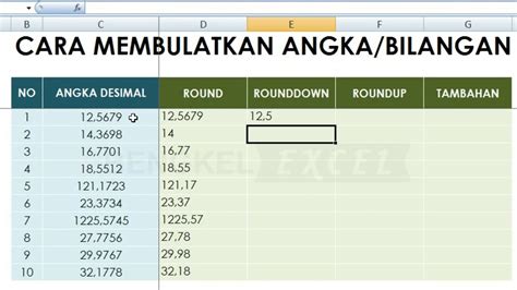 Fungsi Round Membulatkan Angka Di Microsoft Excel Youtube