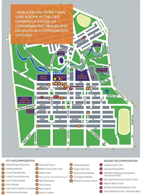 Adelaide CBD map - Ontheworldmap.com