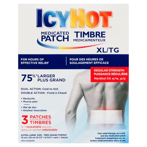 Icy Hot Regular Strength Medicated Patch Extra Large Size 3 Patches WeShine Ca Health