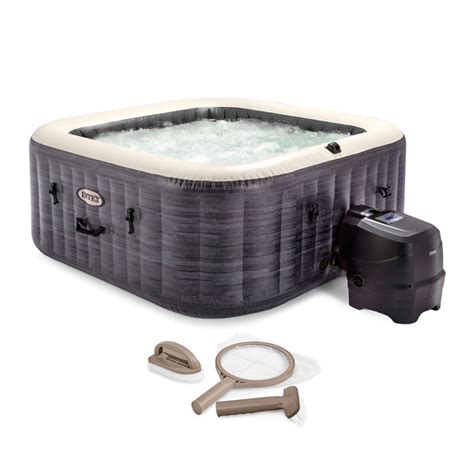 Intex Volt Person Jet Square Inflatable Hot Tub In Gray Wayfair