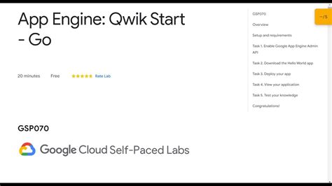 App Engine Qwik Start Go Qwiklab Youtube