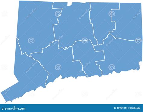 Connecticut State by Counties Stock Vector - Illustration of hartford ...