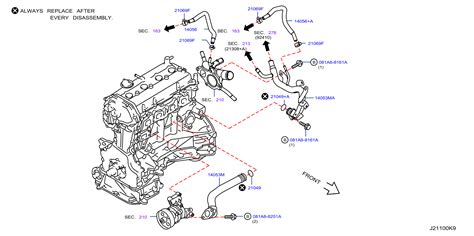 Nissan Rogue Pipe Water Tube Connector Transmission Et A