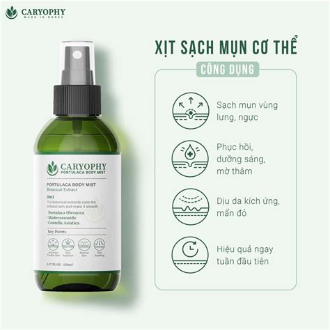 Review phút Xịt mụn lưng Caryophy đang có gì hot Mỹ Phẩm Caryophy Việt Nam
