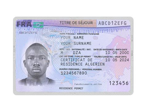 France Residence Permit Resident Card IdTemplate To