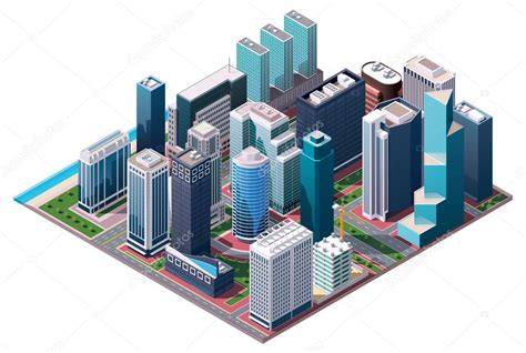 Vector Isometric City Center Map Stock Vector Image By Tele52 53245075