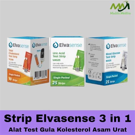 Jual Strip Elvasense GCU Strip 3in1 Elvasense Strip Gula UA Kolesterol