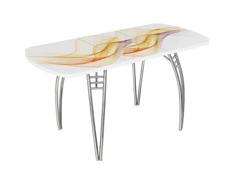 Стол раздвижной стеклянный с фотопечатью Волна 150х70 см